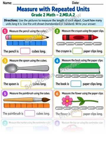 2.MD.A.2 · Different Units Guided — Grade 2 worksheet preview