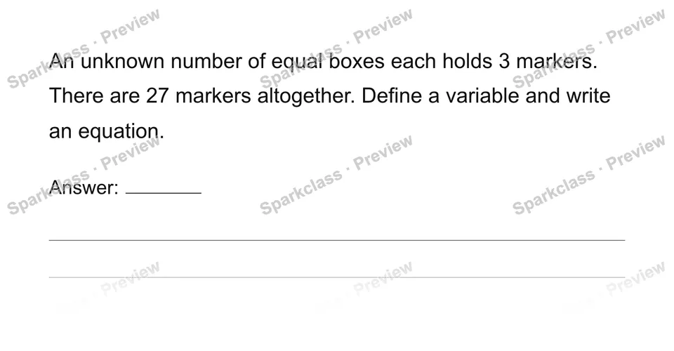 Use variables for unknowns and varying quantities — page 1