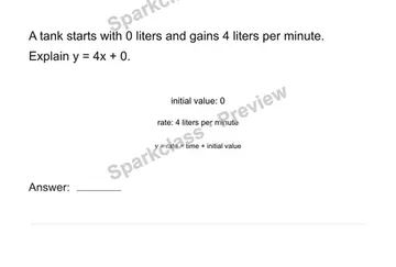 Explain a function in context — Grade 8 problem preview