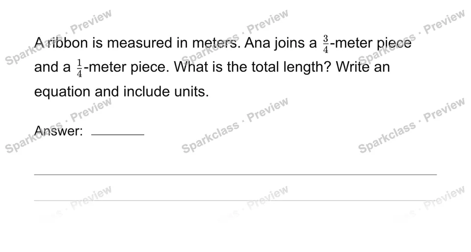 Solve fraction addition and subtraction stories — page 1