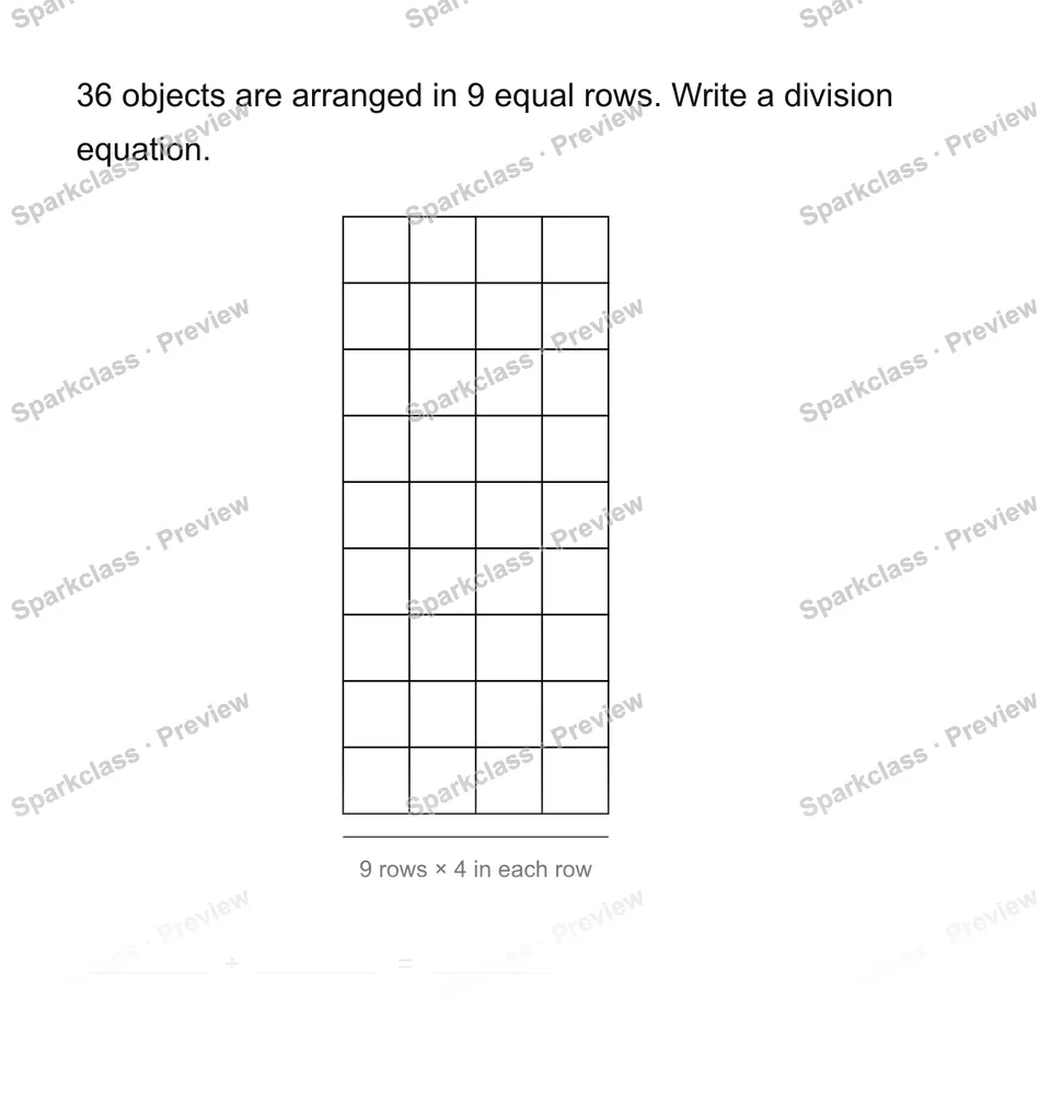 Write the division equation — page 1