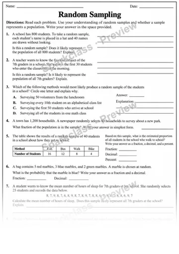 7.SP.A.1 · Understand statistics and random sampling — Grade 7 worksheet preview
