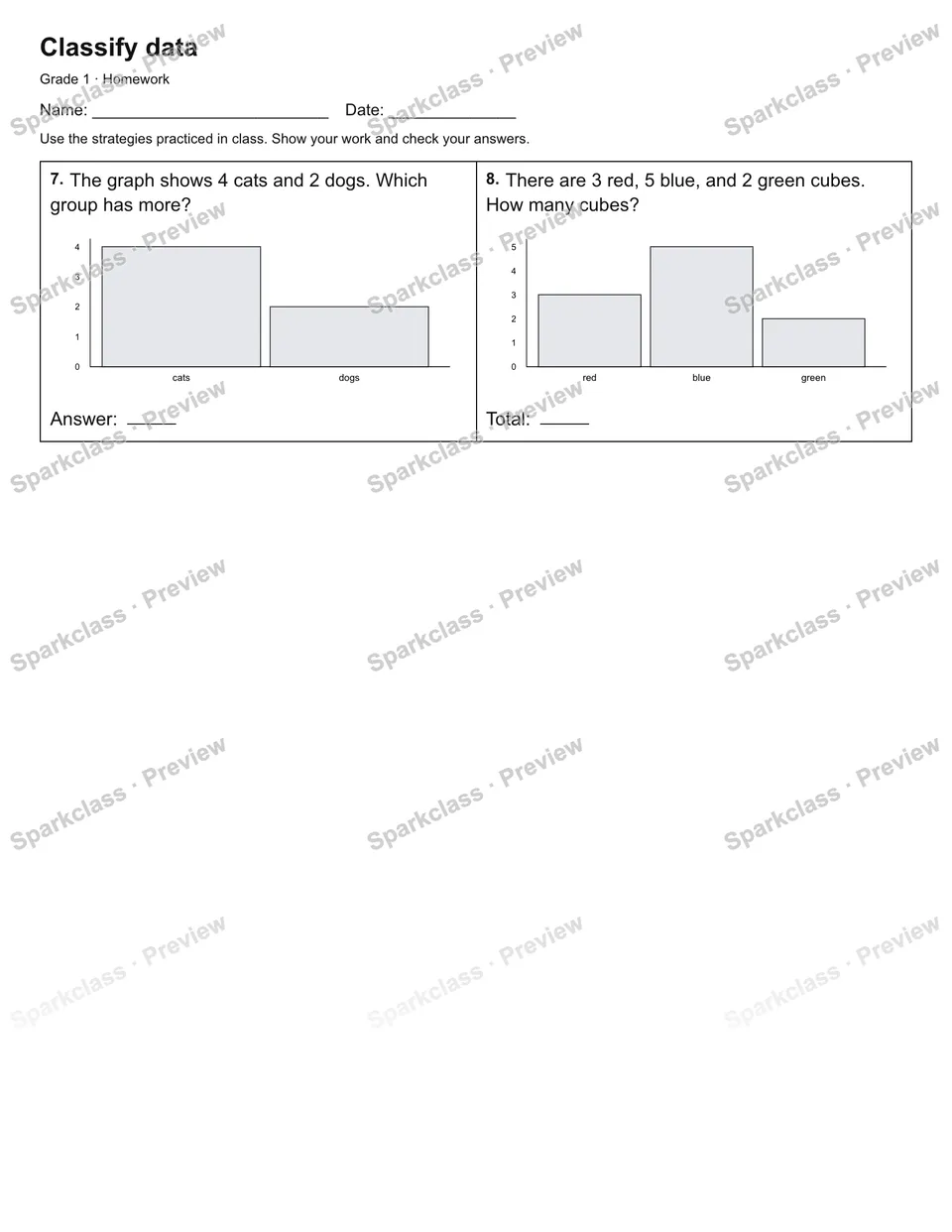 Classify data — Homework — page 2