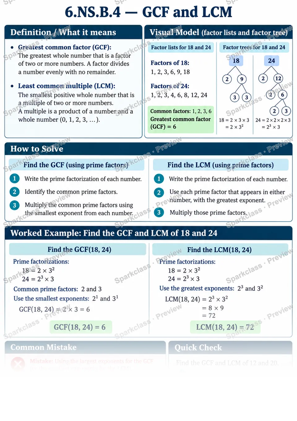 Knowledge Guide · Greatest common factor, least common multiple — page 1
