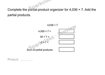 Multiply a four-digit number — Grade 4 problem preview