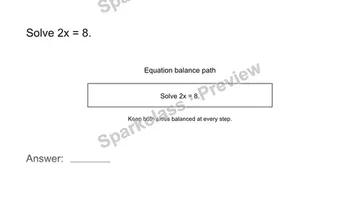 Solve a one-step equation — Grade 8 problem preview