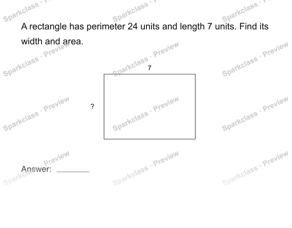 Use rectangle area and perimeter — page 1