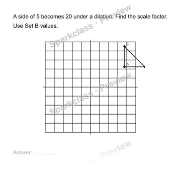 Find a scale factor — Grade 8 problem preview