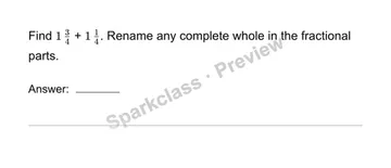 Add mixed numbers — Grade 4 problem preview