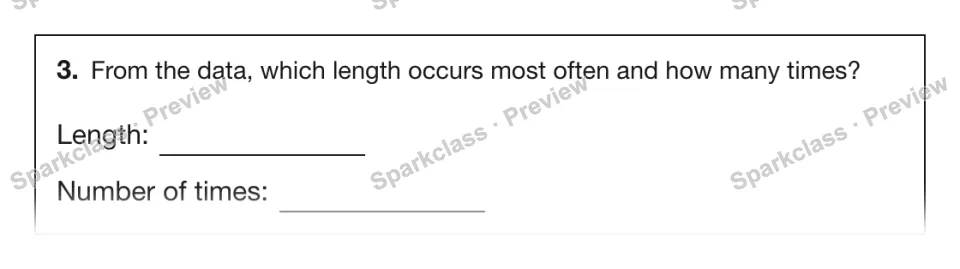 3. From the data, which length occurs most often and how many times? Length: Number of times: — page 1