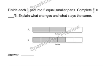 Explain equivalent fractions with models — Grade 4 problem preview