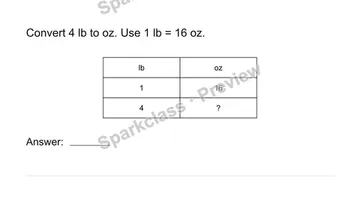 Convert measurement units — Grade 4 problem preview