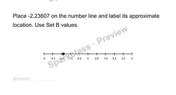 Place real numbers on a number line — Grade 8 problem preview