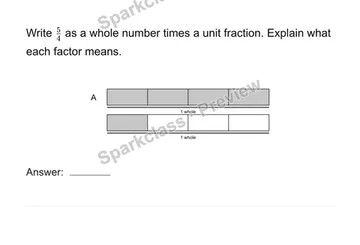 Express a fraction as unit-fraction multiples — Grade 4 problem preview
