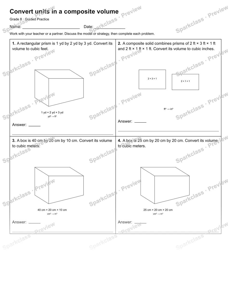Convert units in a composite volume — Guided Practice — page 1