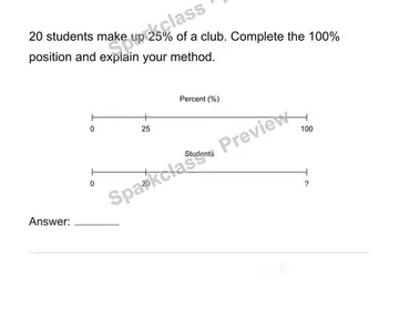 Find the whole from a percent — Grade 6 problem preview