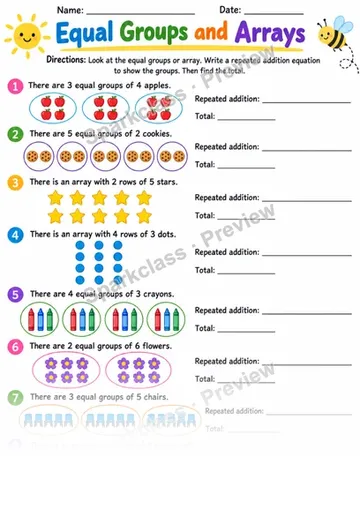 2.OA.C.4 · Equal Groups — Grade 2 worksheet preview