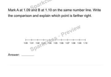 Compare on one number line — Grade 4 problem preview