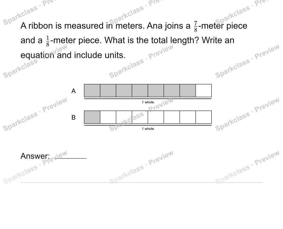Solve fraction addition and subtraction stories — page 1