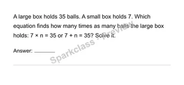 Identify the unknown — Grade 4 problem preview