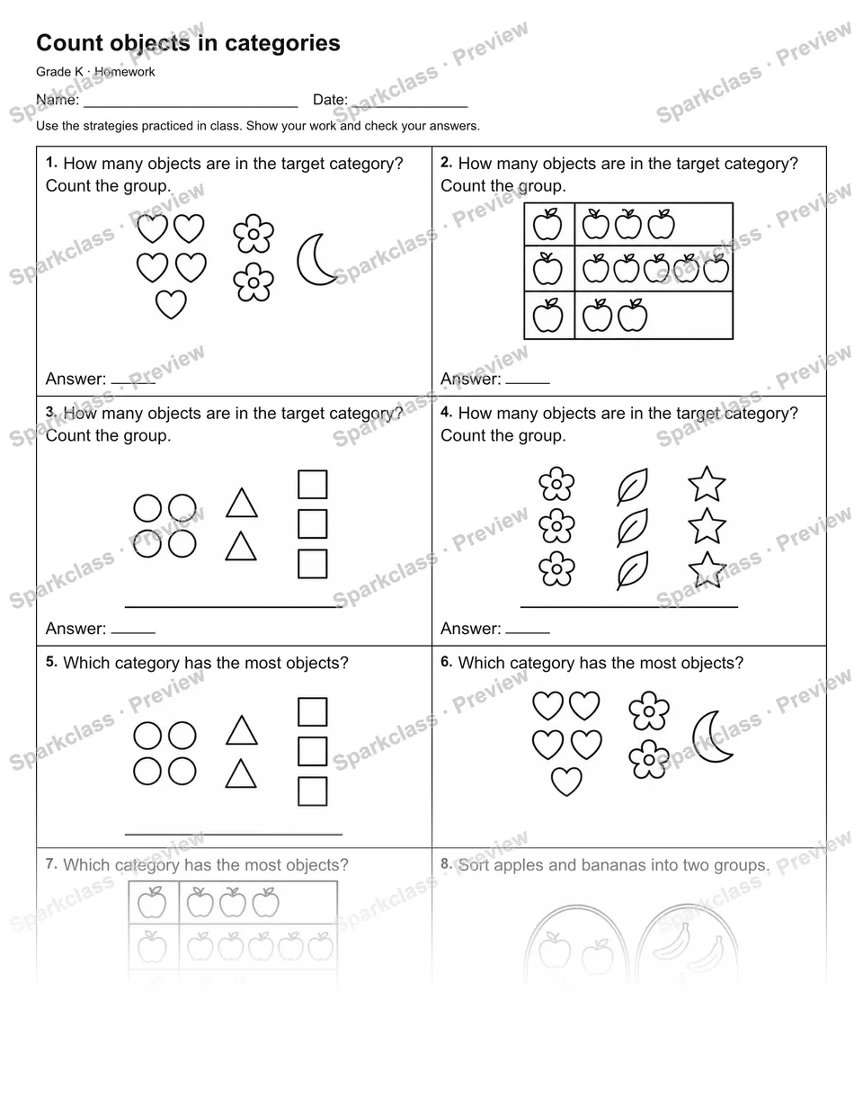 Count objects in categories — Homework — page 1