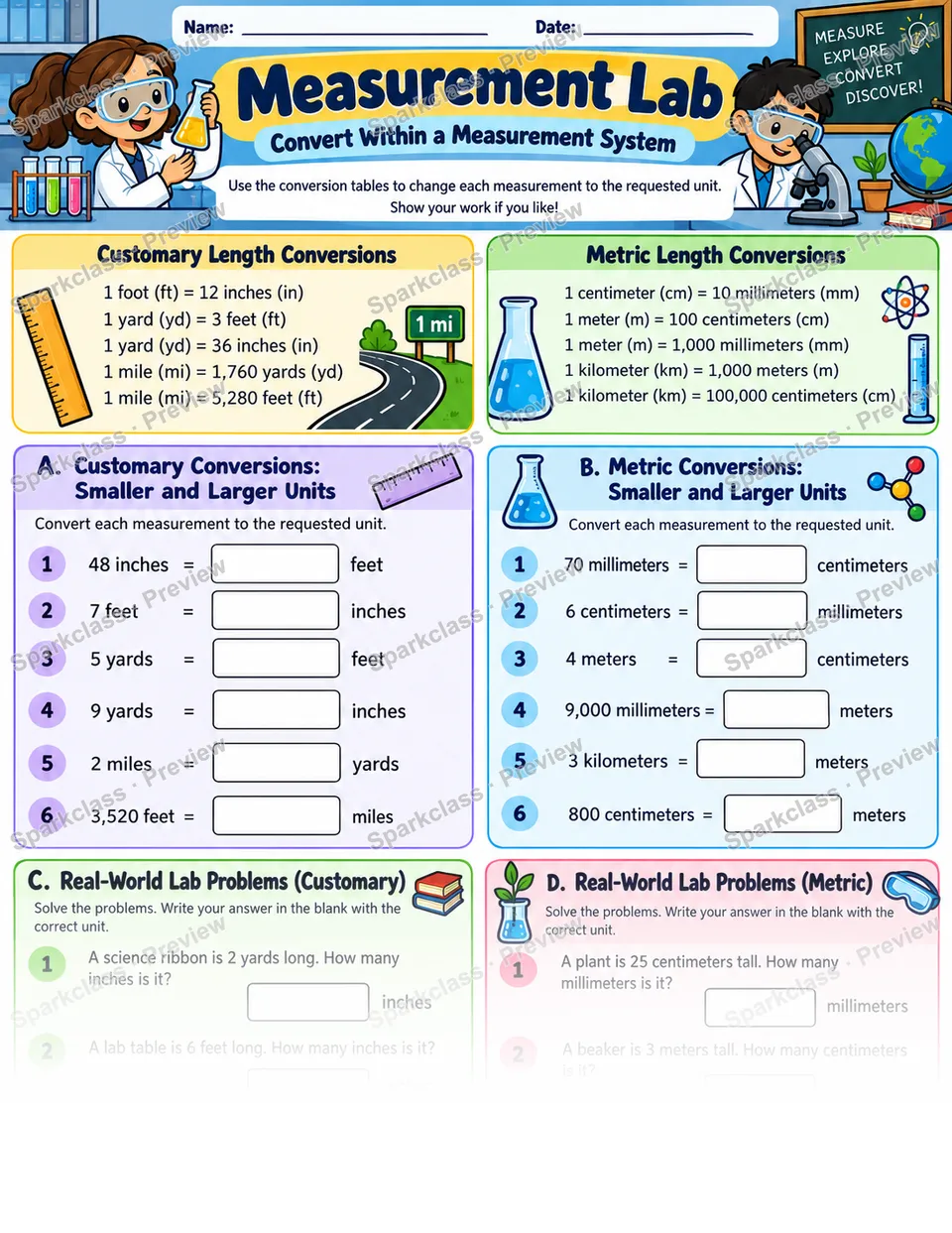 Unit Conversion · Science Lab — page 1