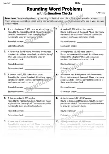 4.NBT.A.3 · 3 Rounding Variant 03 — Grade 4 worksheet preview