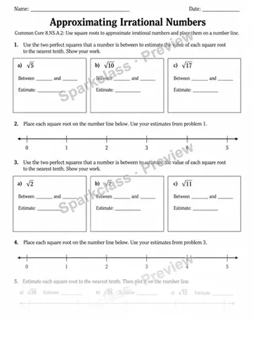8.NS.A.2 · 2 Irrational Approximations V3 — Grade 8 worksheet preview