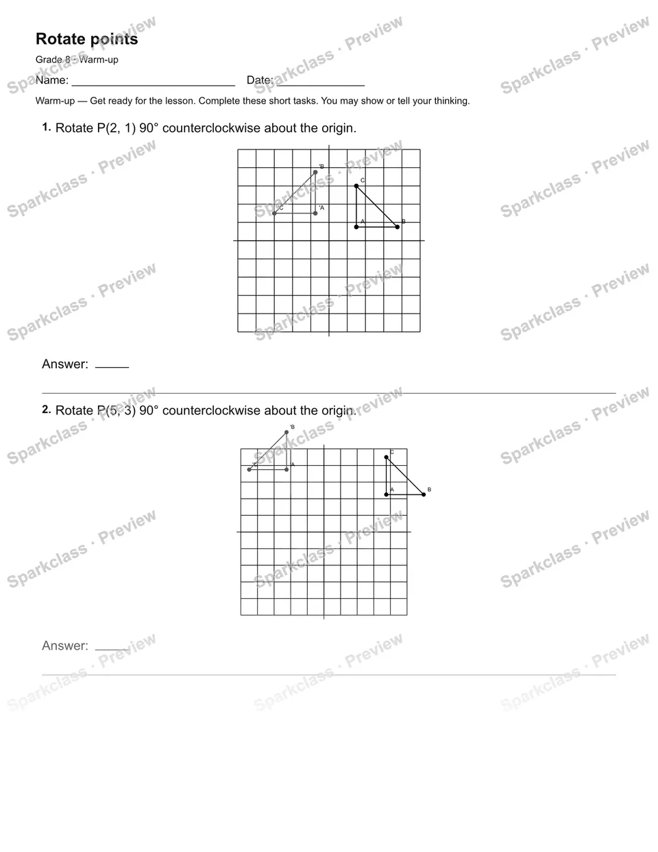 Rotate points — Warm-up — page 2
