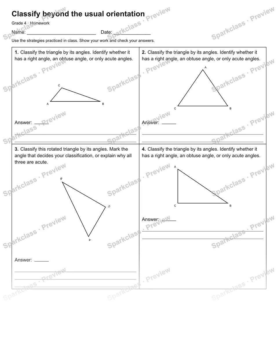 Classify beyond the usual orientation — Homework — page 1