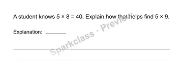 Explain a fact strategy — Grade 3 problem preview
