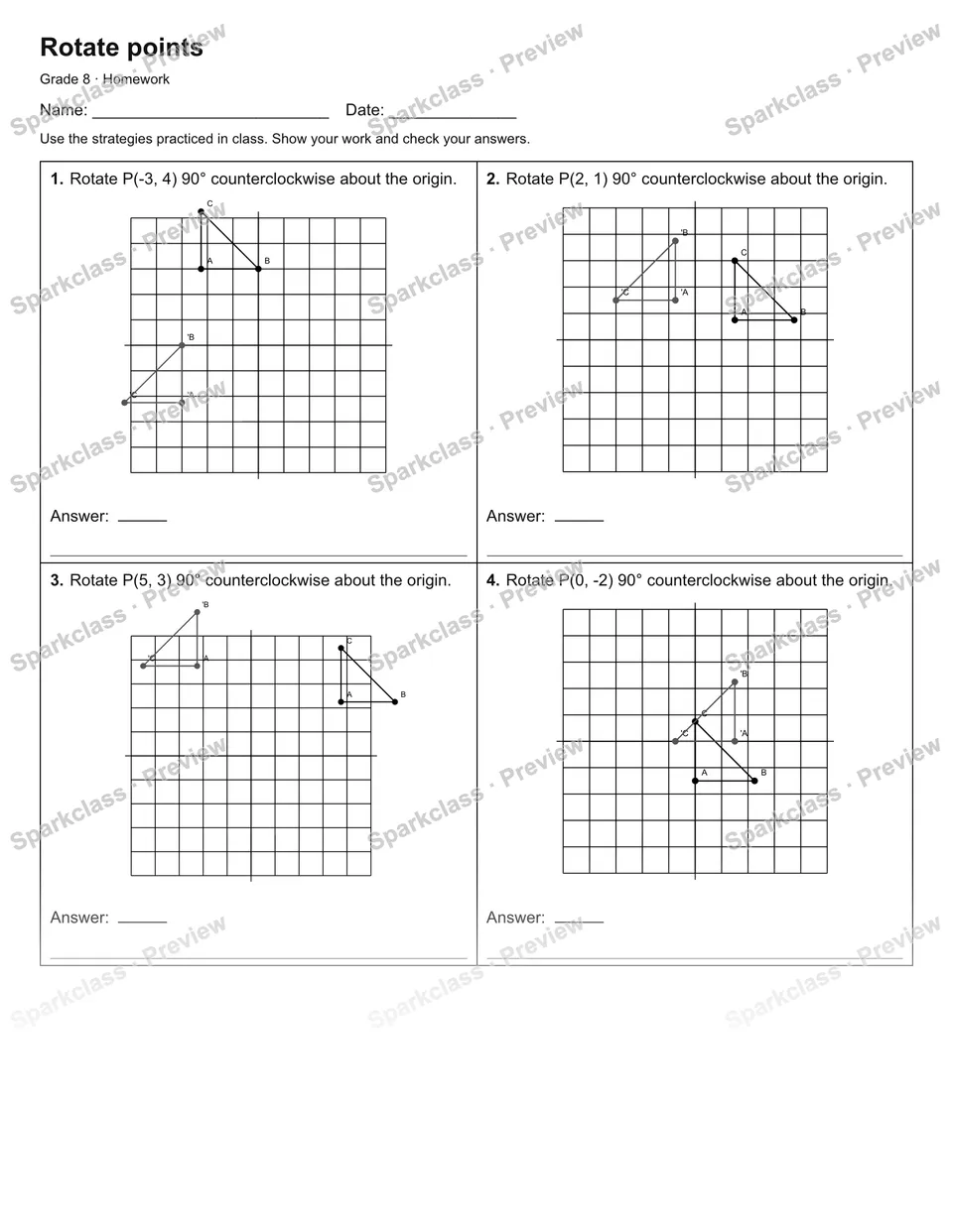 Rotate points — Homework — page 1