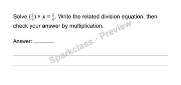 Use multiplication to check division — Grade 6 problem preview