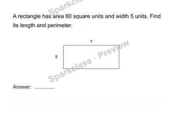 Use rectangle area and perimeter — Grade 4 problem preview