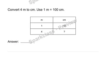 Convert measurement units — Grade 4 problem preview