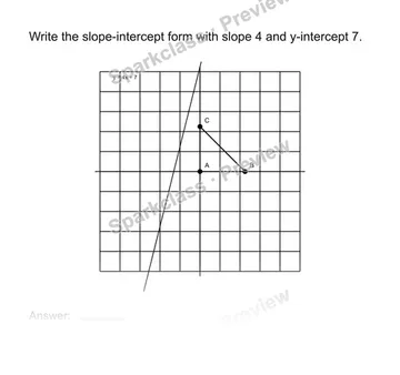 Use slope-intercept form — Grade 8 problem preview