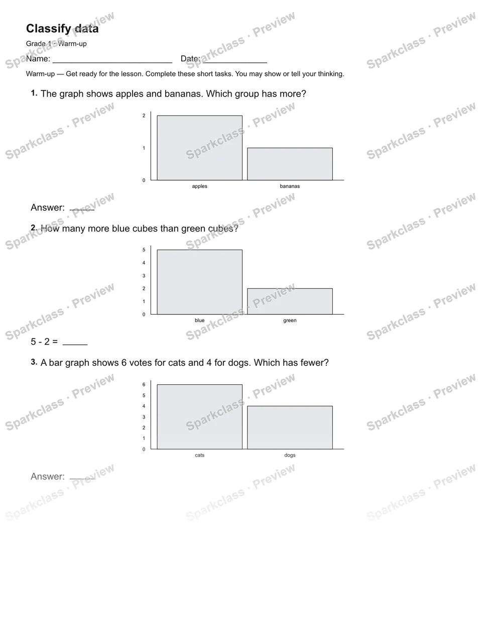 Classify data — Warm-up — page 2