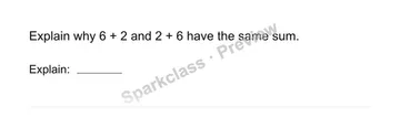 Explain equal sums — Grade 1 problem preview