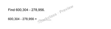 Subtract whole numbers — Grade 4 problem preview