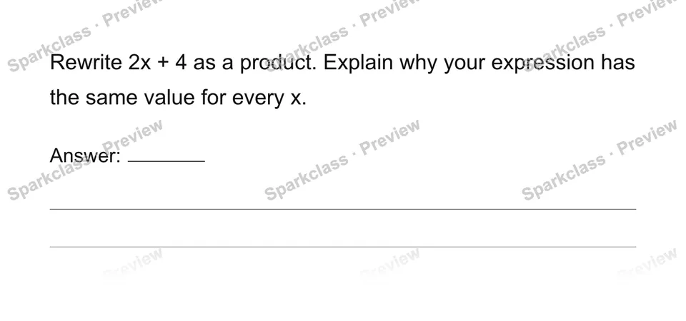 Generate and justify equivalent expressions — page 1
