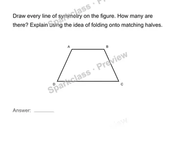 Identify and draw symmetry lines — Grade 4 problem preview