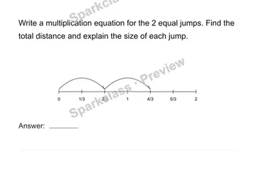 Read repeated fraction jumps — Grade 4 problem preview