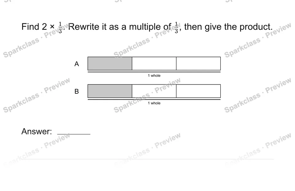 Multiply a fraction by a whole number — page 1