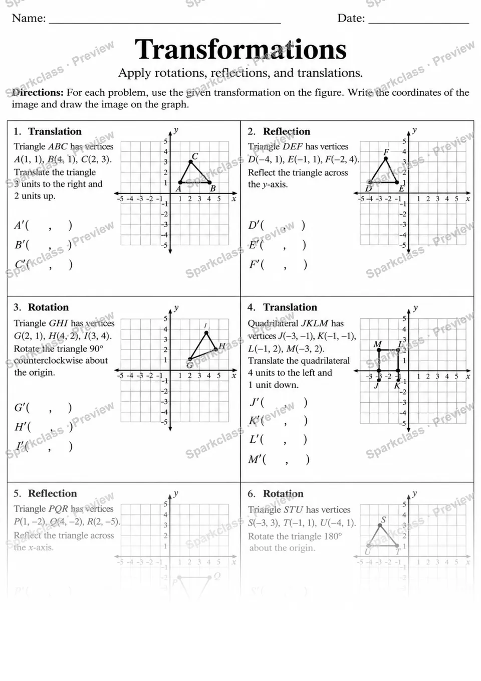 8.G.A.1 · Properties of rotations, reflections, translations — page 1