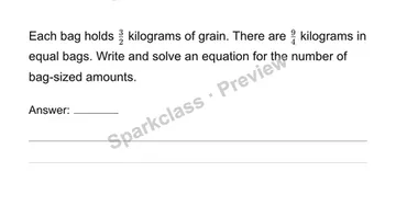 Solve multiplicative one-step equations — Grade 6 problem preview