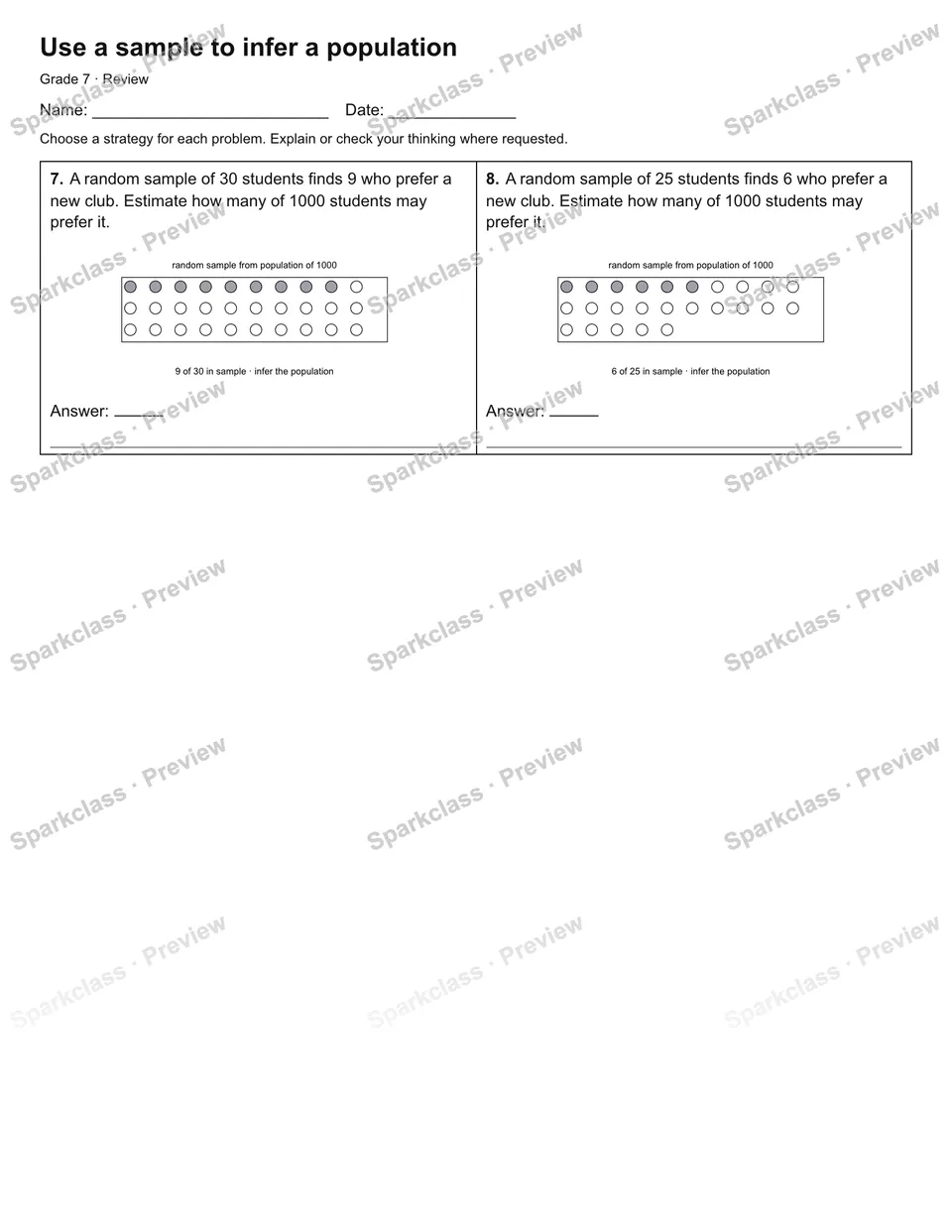 Use a sample to infer a population — Review — page 2