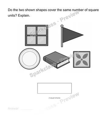 Compare covered area — Grade 2 problem preview