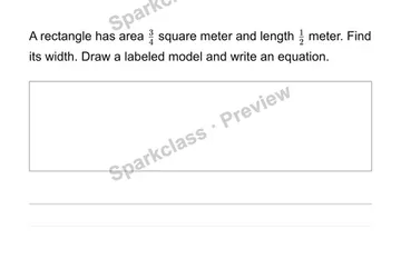 Find an unknown rectangle side — Grade 6 problem preview