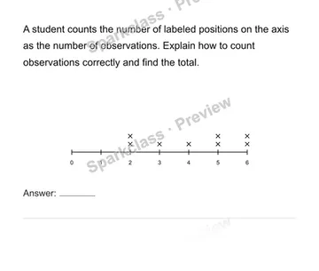 Construct and interpret numerical dot plots — Grade 6 problem preview