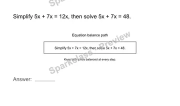 Combine like terms — Grade 8 problem preview
